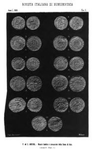 Tavola tratta da Rivista italiana di numismatica del 1888. Da Wikipedia.org